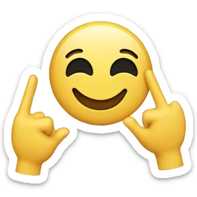 smiley creating a w with their fingers on forehead sticker