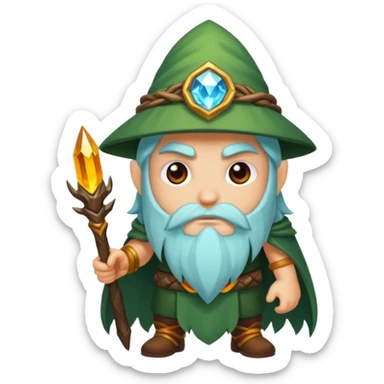 druid character sudden idea crystal flash sticker