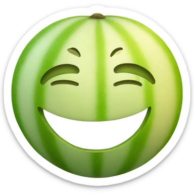 Melon fruit smiling with a heart in his hands sticker