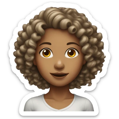 curly head light-skin girl sticker