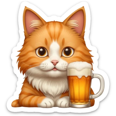 Gato tomando servesa sticker