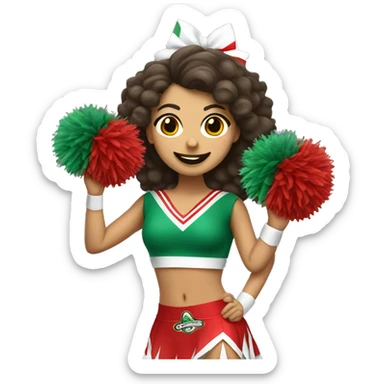 Mexican Cheerleader with pom-poms sticker