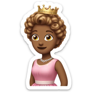 Una principessa capelli biondi Vestito rosa e una corona rosa  sticker