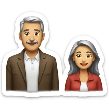 hombre y mujer de 50 años sticker