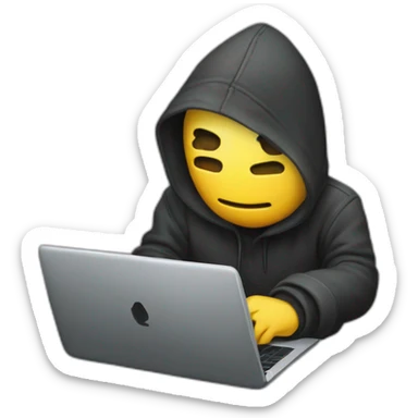 hacker tras pc portátil sticker