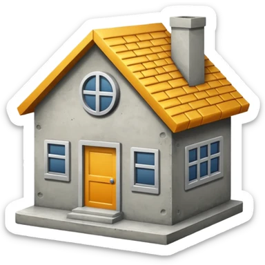coin concrete house sticker