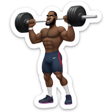 LeBron lifting weights  sticker