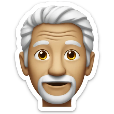 old man smiling with dread sticker