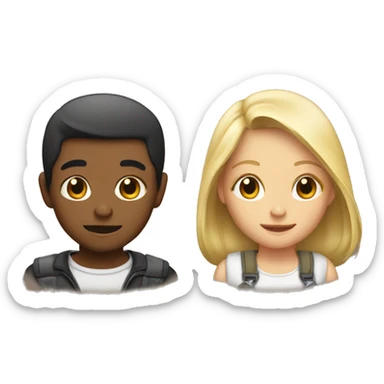 Back hud boy and girl sticker