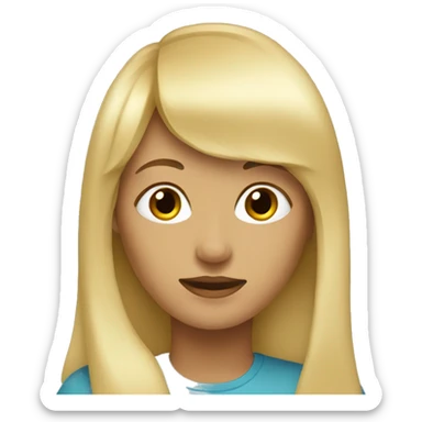 a blond woman with full bangs sticker