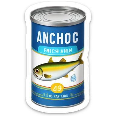 colourful tin of anchovies sticker
