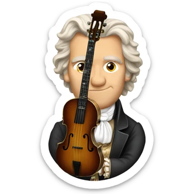 Beethoven big head banjo sticker