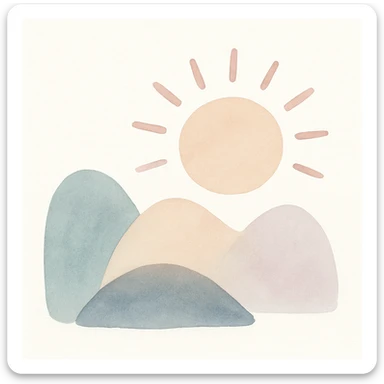 sunshine watercolor art style sticker