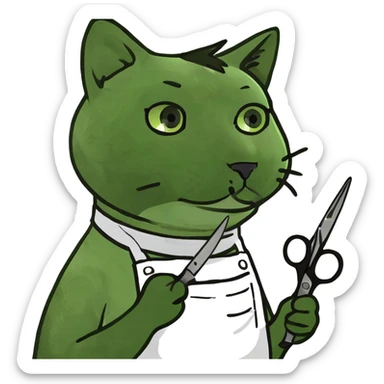 Cat that’s a barber sticker