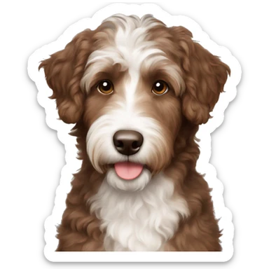 Brown aussiedoodle  sticker
