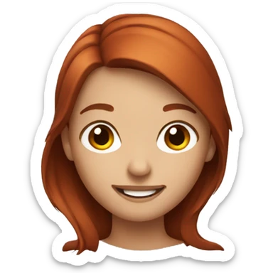 smiling girl with auburn hair sticker