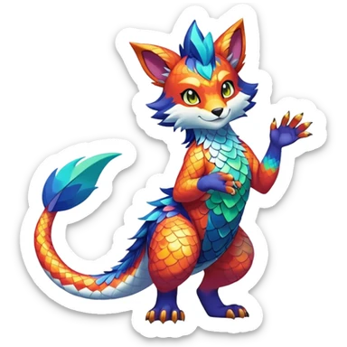 Shiny Cool Anthro Sona Fakemon Full Body sticker