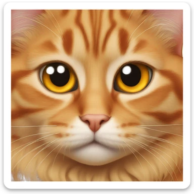 Orange cross eyed cat sticker
