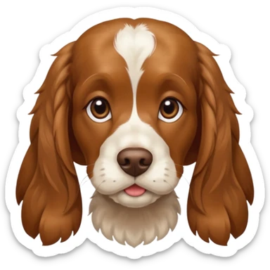 Russian Cocker Spaniel with a curious expression sticker