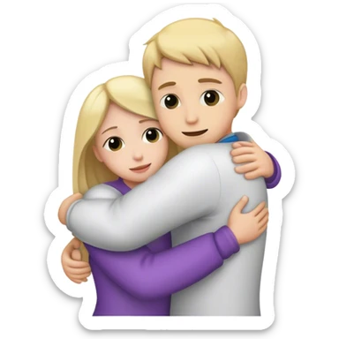Hugs between white people  sticker