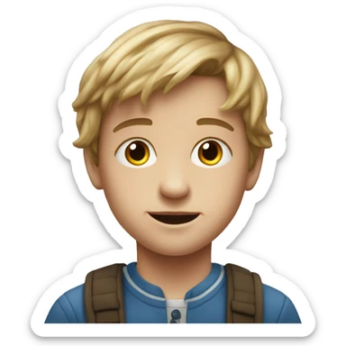 realistic portrait of a boy that looks like a photo from my library sticker