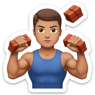 guy throwing brick  sticker