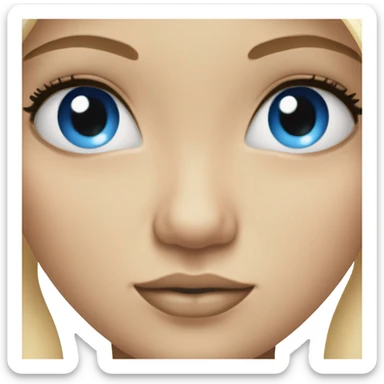 blonde blue eyed girl with long eyelashes sticker