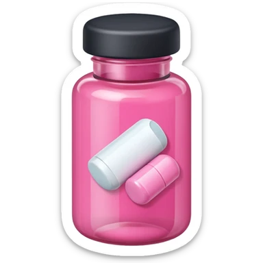 pink pills in a bottle sticker