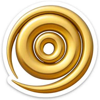 Golden upward spiral sticker