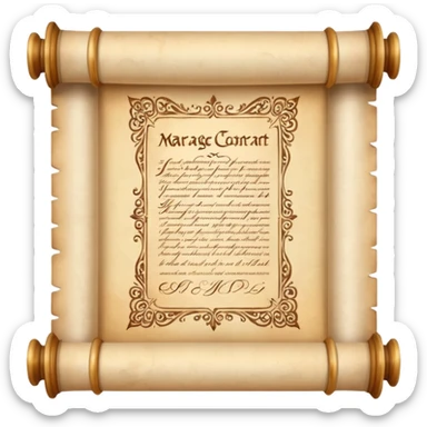 Old Scroll Marriage Contract sticker