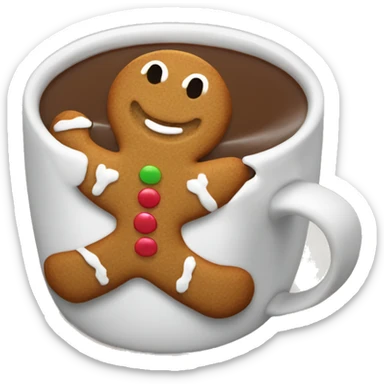 gingerbread man in a mug sticker