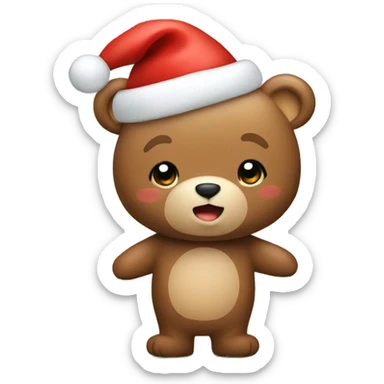 cute bear wishing merry Christmas  sticker