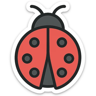 minimalist ladybug symbol, corporate style, elegant, business branding, clean and simple sticker