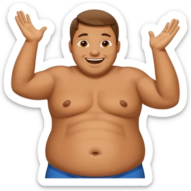guy slapping his fat belly and he is in glee sticker
