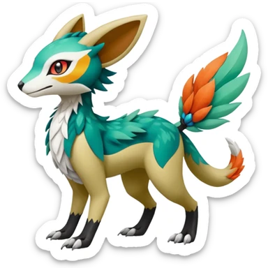Meloetta-Vernid-Trico-Fionbri-Sergal-Pokémon-Fakémon-fusion-hybrid-creature sticker