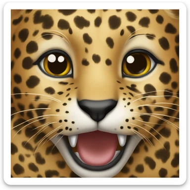 Leopard kiss sticker