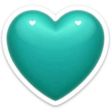 Corazón turquesas oscuro, más oscuro tirando a. Verde  sticker