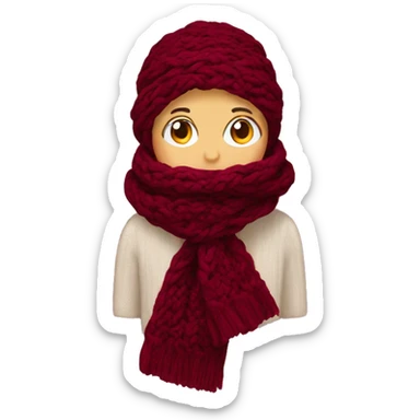 burgundy knit scarf sticker