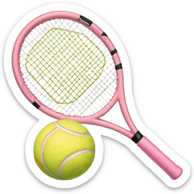 Light pink tennis ball and light pink tennis racket  sticker