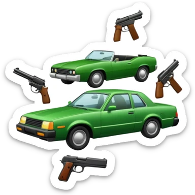 weed guns cars sticker