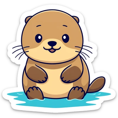 Sea otter in love sticker