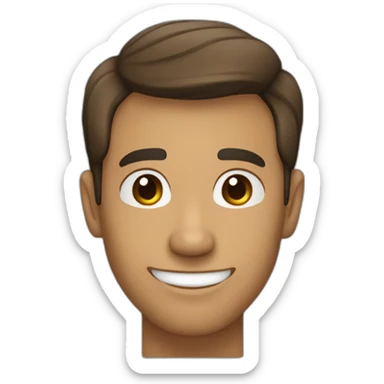 smiling guy in blue shirt color canela sin barba cabello negro con chompa negra sticker