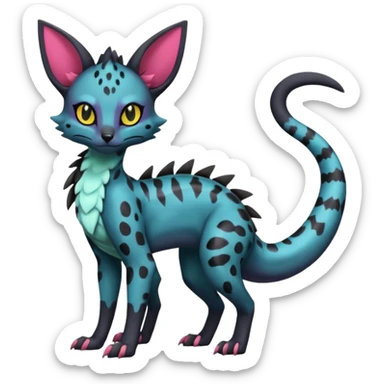 Shiny Salandit-Umbreon-Genet-Noivern-Noibat-Serval-Hybrid (Full body) sticker