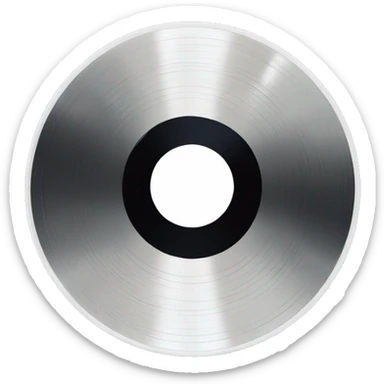 vinyl record with white bow sticker