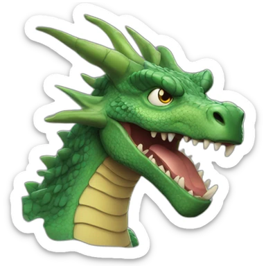 a realistic dragon with a comic-book style sticker
