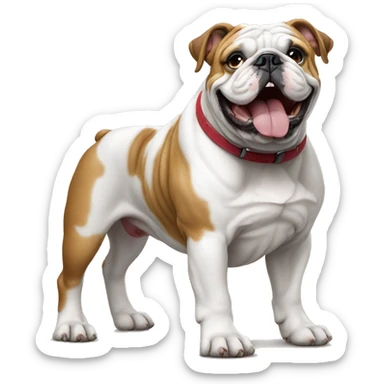 english bulldog standing on two legs sticker