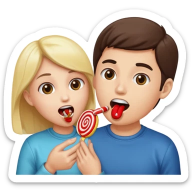 Someone giving candy and opening your mouth sticker