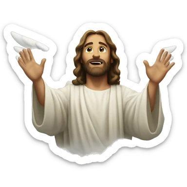 Jesus coming down from heaven  sticker