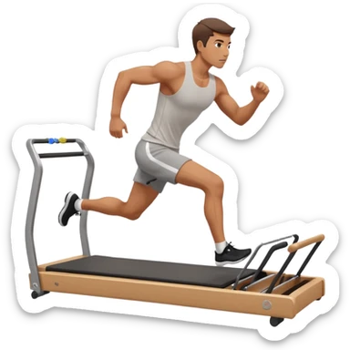 guy running workout pilates reformer  sticker