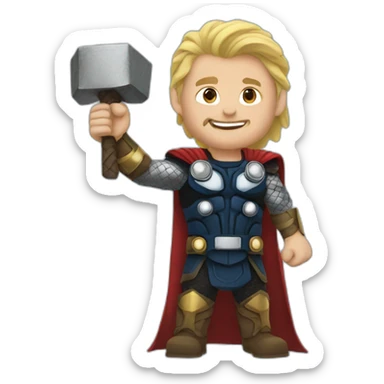 Thor waving sticker